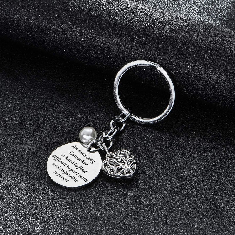 BESPMOSP Coworker Leaving Heart Keychain - Amazing Colleague Is Hard to Find, Difficult to Part With, Impossible to Forget - Goodbye Gifts for Best Coworker, Colleague and Boss - Image 4